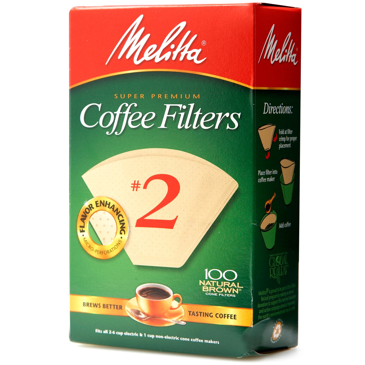 Melitta #2 Unbleached Cone Coffee Filters