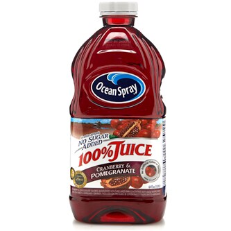 Ocean Spray 100% Juice No Sugar Added Cranberry Pomegranate Juice Blend, Plastic Bottle