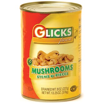 Glicks Finest Mushrooms, Stems and Pieces
