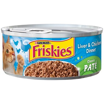Purina Friskies Wet Cat Food, Classic Pate Liver and Chicken Dinner