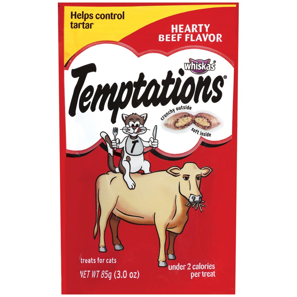 Whiskas Temptations Cat Treats, Hearty Beef