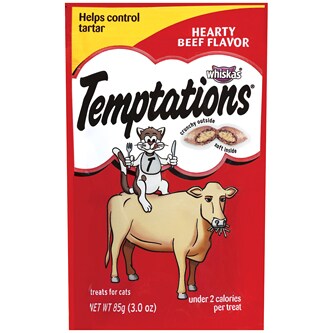Whiskas Temptations Cat Treats, Hearty Beef