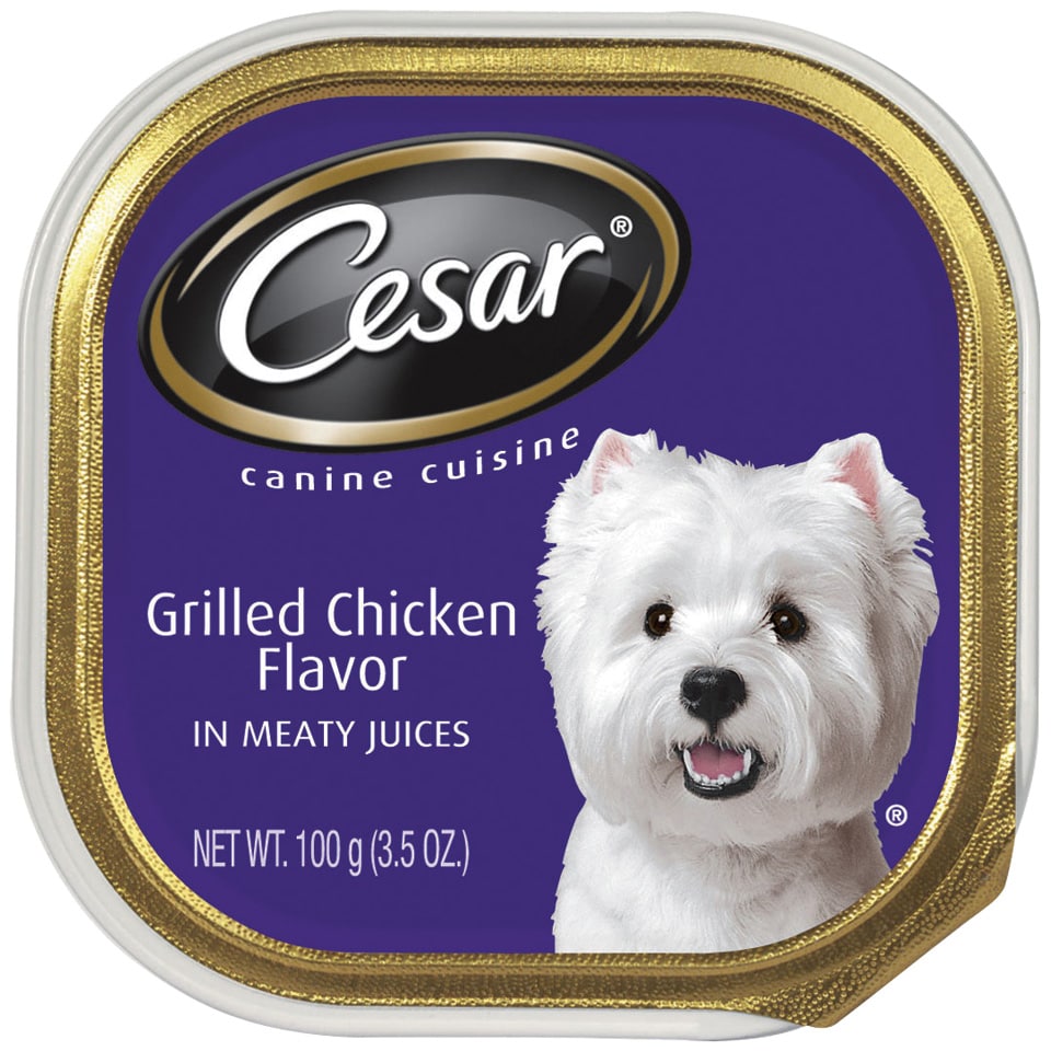 Cesar Canine Cuisine Wet Dog Food, Grilled Chicken Flavor in Meaty Juices