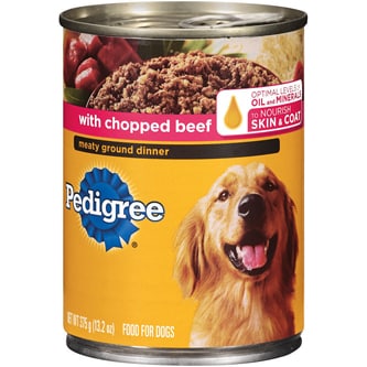 Pedigree Meaty Ground Dinner Wet Dog Food with Chunky Beef