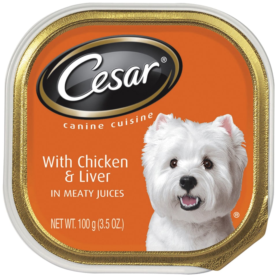 Cesar Canine Cuisine Wet Dog Food with Chicken And Liver in Meaty Juices