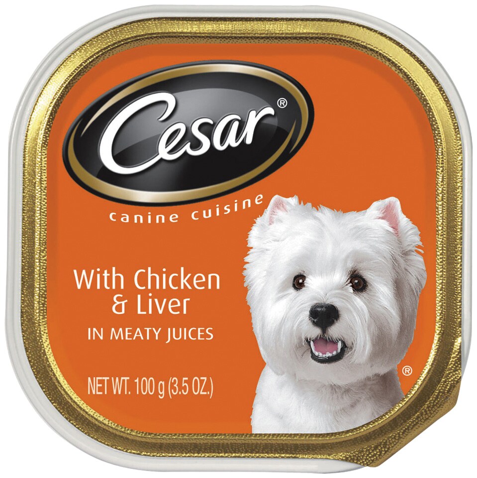 Cesar Canine Cuisine Wet Dog Food with Chicken And Liver in Meaty Juices