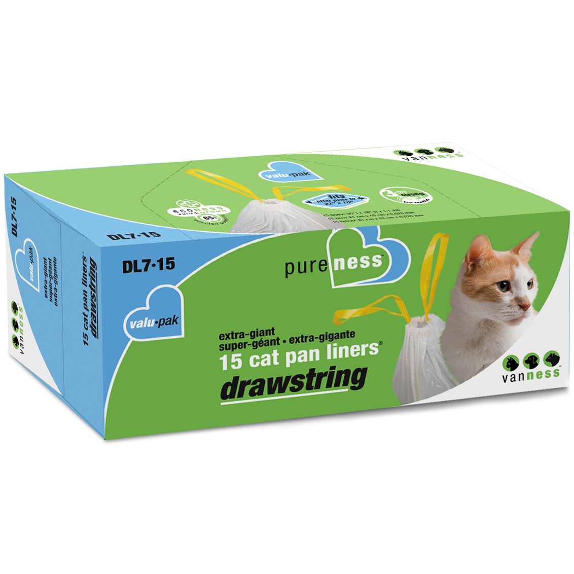 Van Ness Pure Ness Drawstring Cat Pan Liners, Extra-Giant