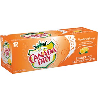 Canada Dry Sparkling Seltzer Water, Mandarin Orange, Cans
