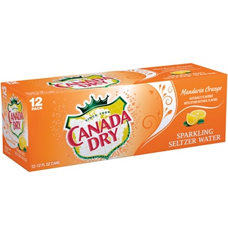 Canada Dry Sparkling Seltzer Water, Mandarin Orange, Cans