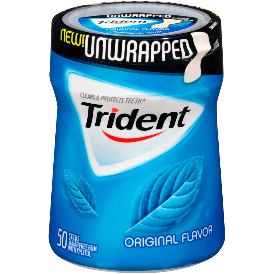 Trident Unwrapped Sugar Free Gum, Original