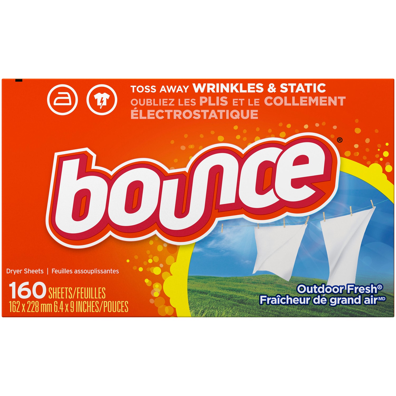 Bounce Fabric Softener Dryer Sheets, Outdoor Fresh Scent