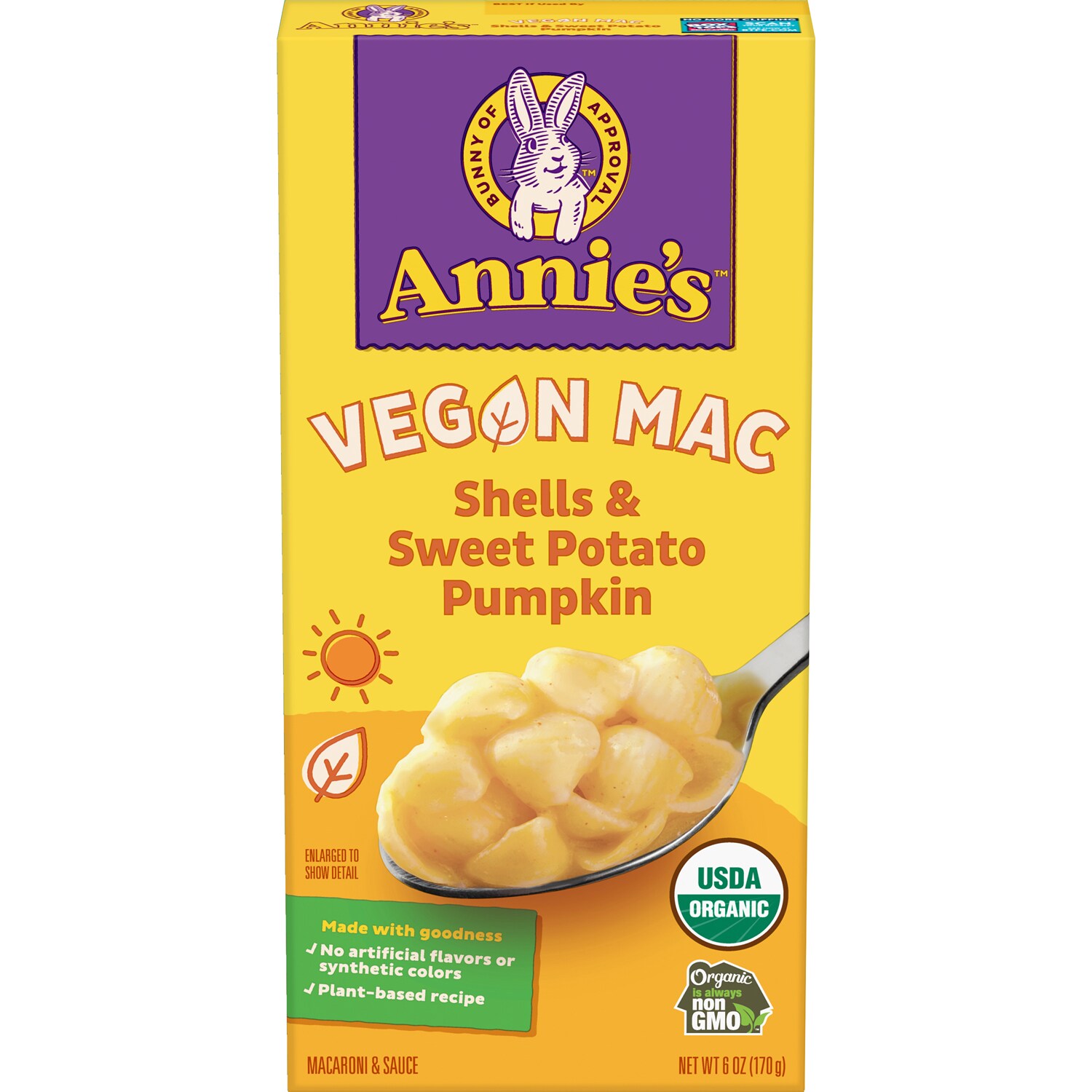 Annie's Organic Vegan Macaroni & Sauce, Shells & Sweet Potato Pumpkin