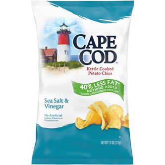 Cape Cod 40% Reduced Fat Kettle Cooked Potato Chips, Sea Salt & Vinegar