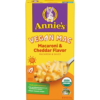 Annie's Organic Vegan Macaroni & Cheese, Cheddar Flavor