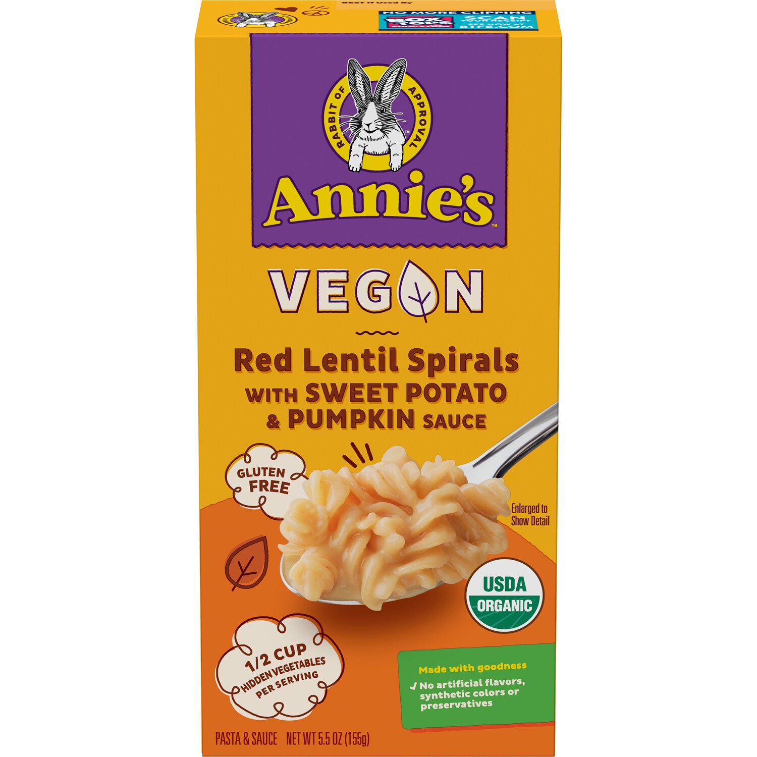 Annie's Vegan Red Lentil Spirals, Sweet Potato & Pumpkin Sauce