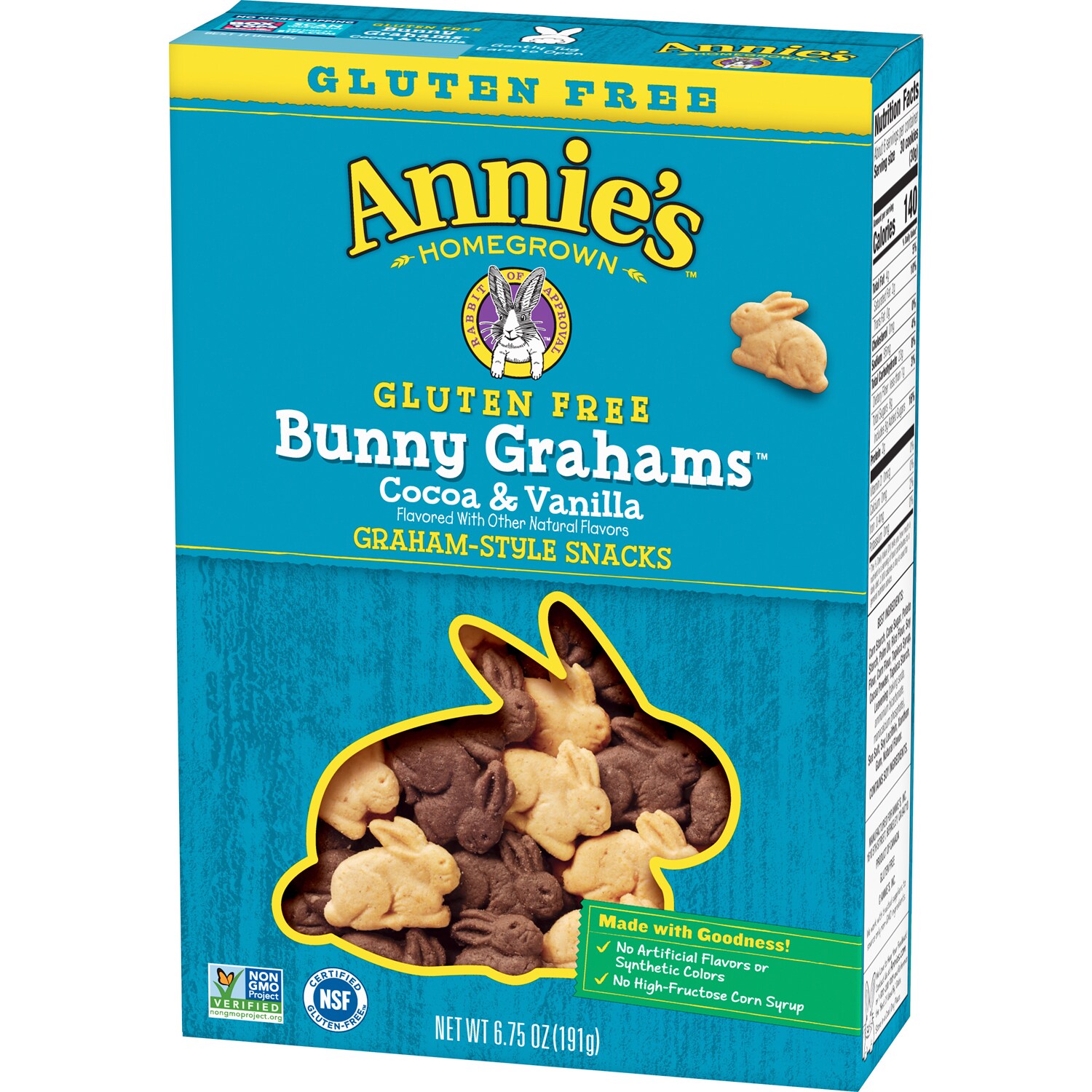 Annie's Gluten Free Bunny Grahams, Cocoa & Vanilla