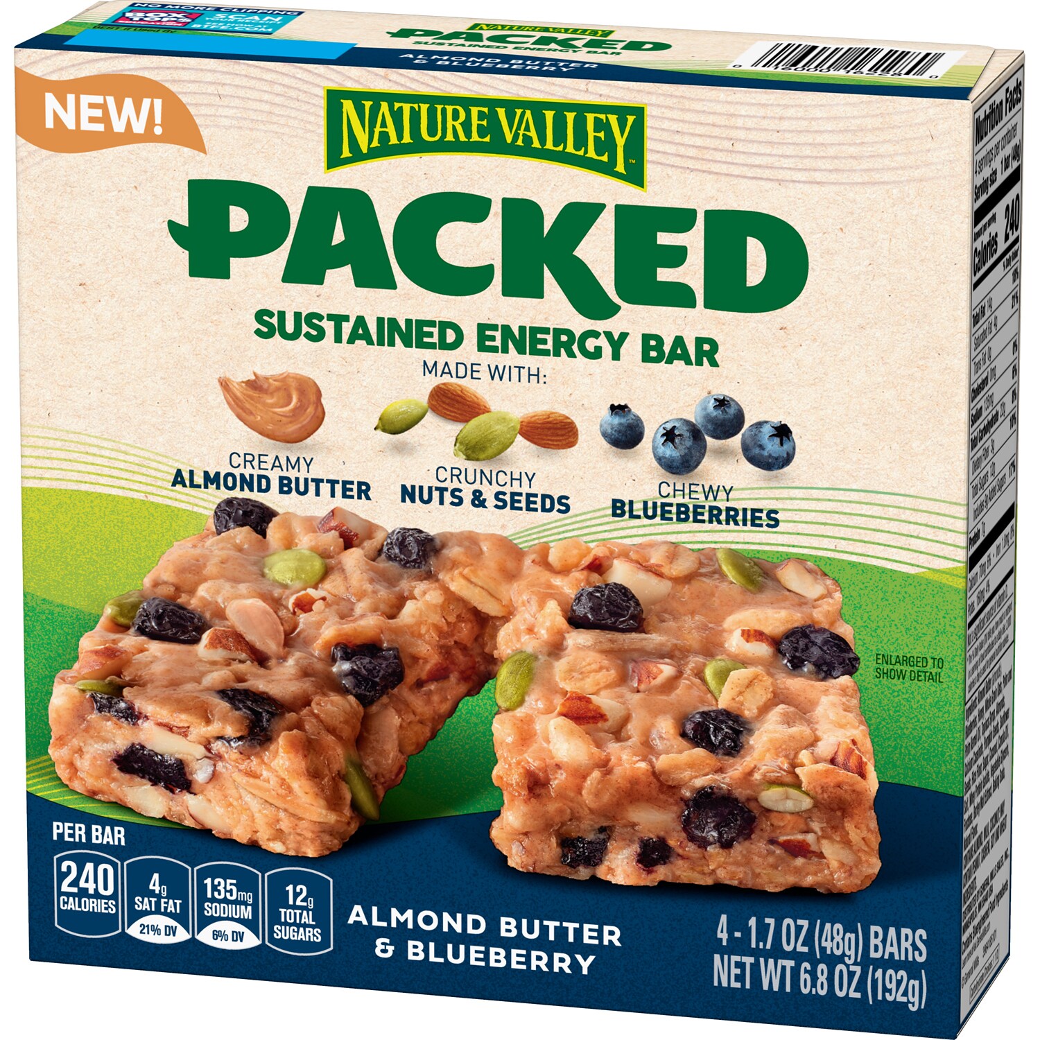 Nature Valley Packed Sustained Energy Bars, Almond Butter & Blueberry