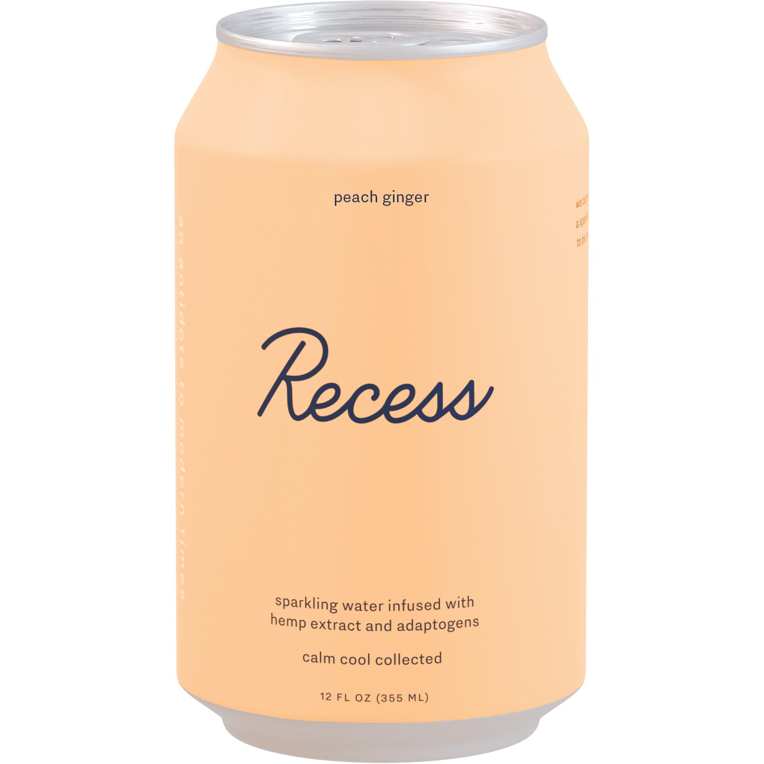 Recess Hemp Infused Sparkling Water, Peach Ginger, Can