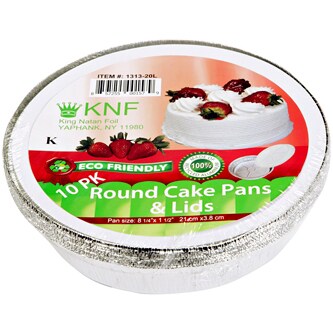 King Natan Foil Round Cake Pans & Lids