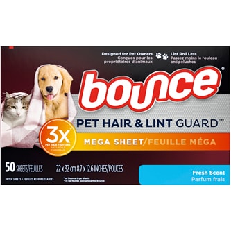 Bounce Pet Hair & Lint Guard Dryer Sheets, Fresh Scent