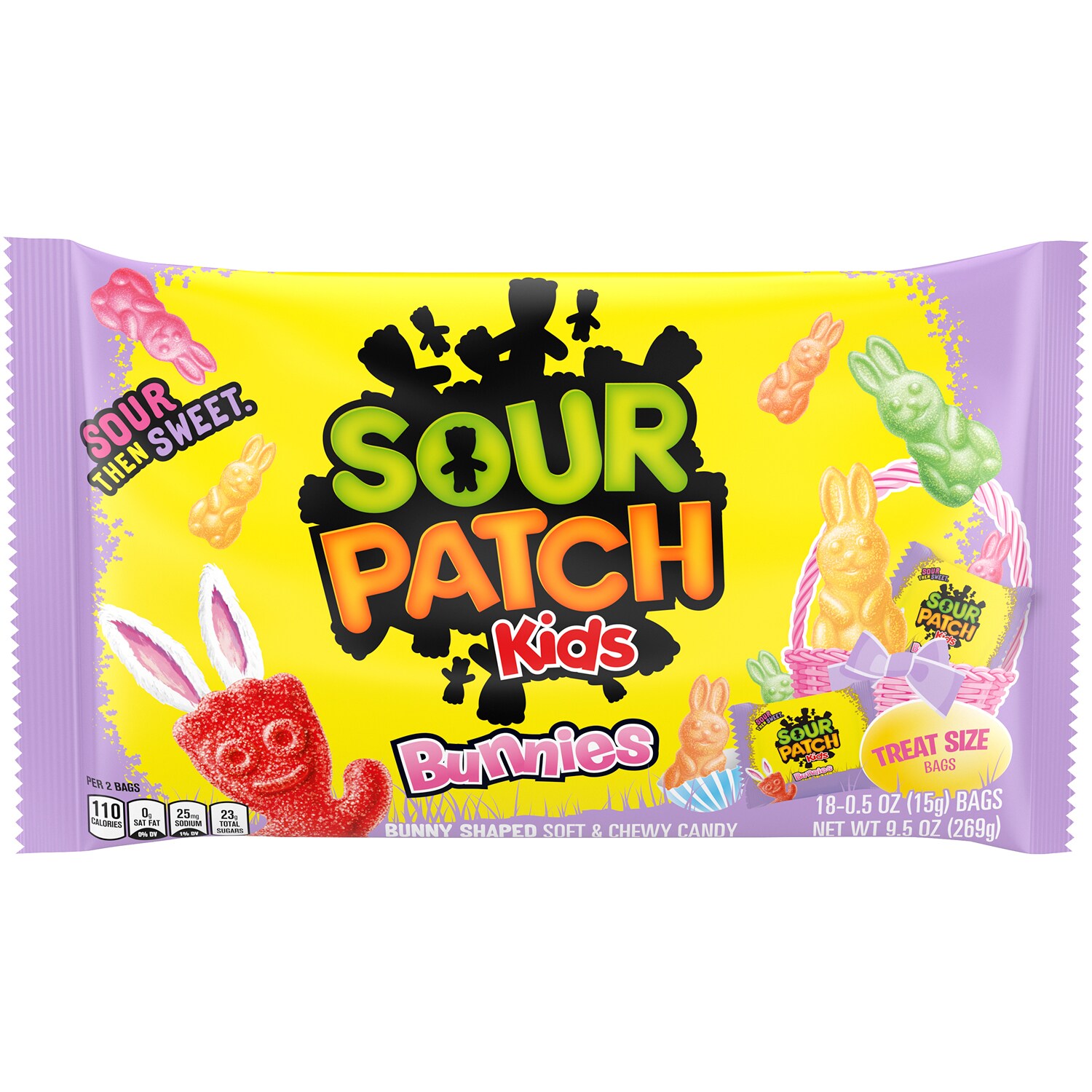 Sour Patch Kids Bunnies Soft & Chewy Candy, Treat Size Bags