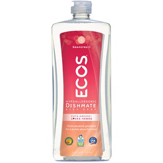 ECOS Hypoallergenic Dishmate Dish Soap, Grapefruit