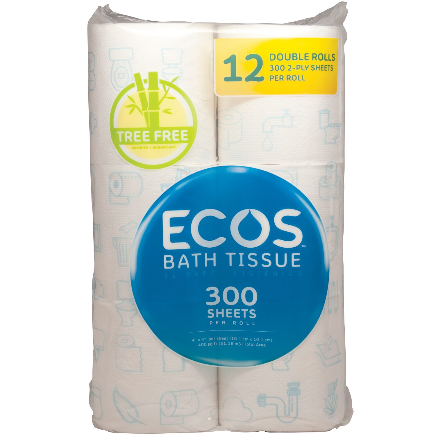 ECOS Tree Free 2-Ply Bath Tissue, Double Rolls