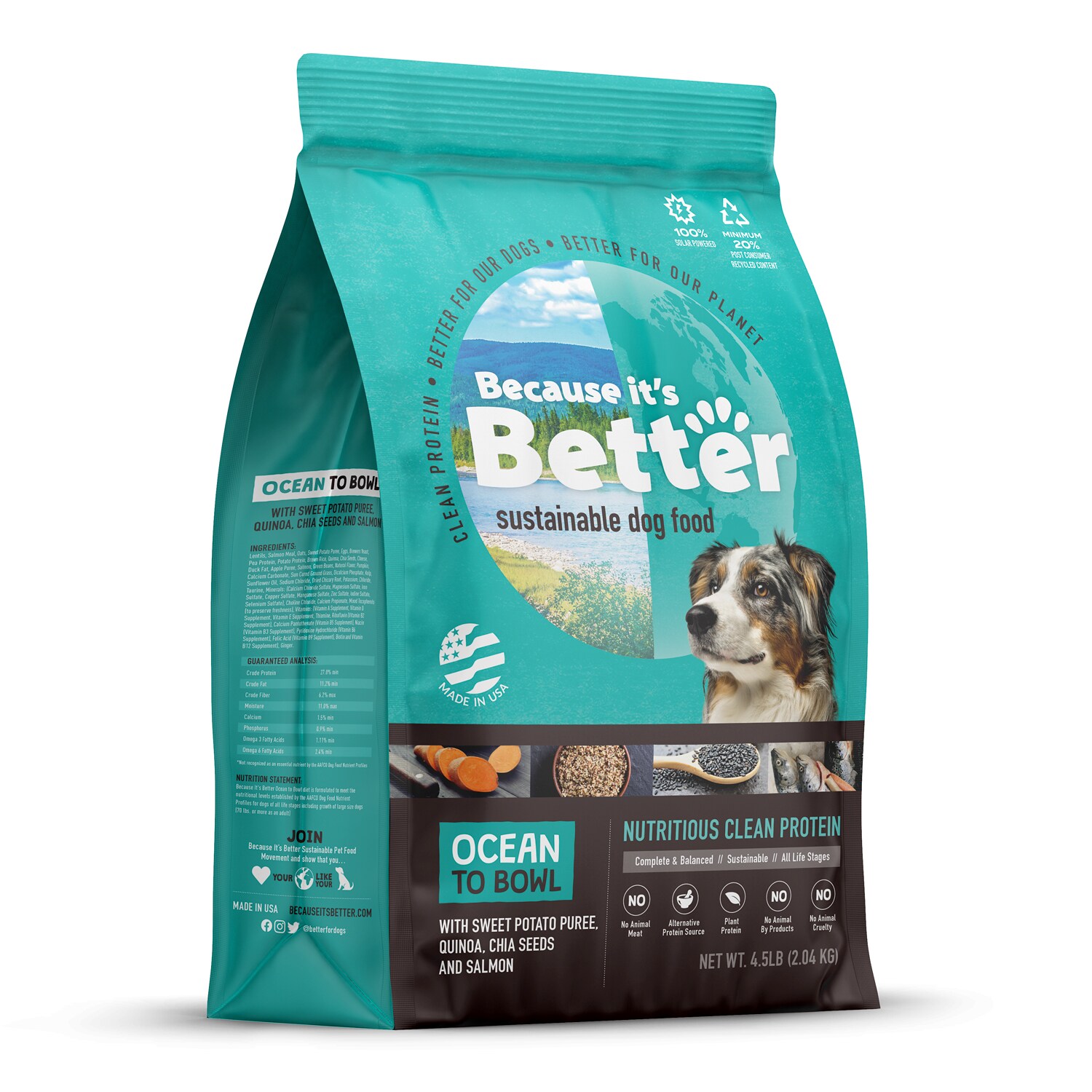 Because It's Better Sustainable Dry Dog Food, Ocean to Bowl