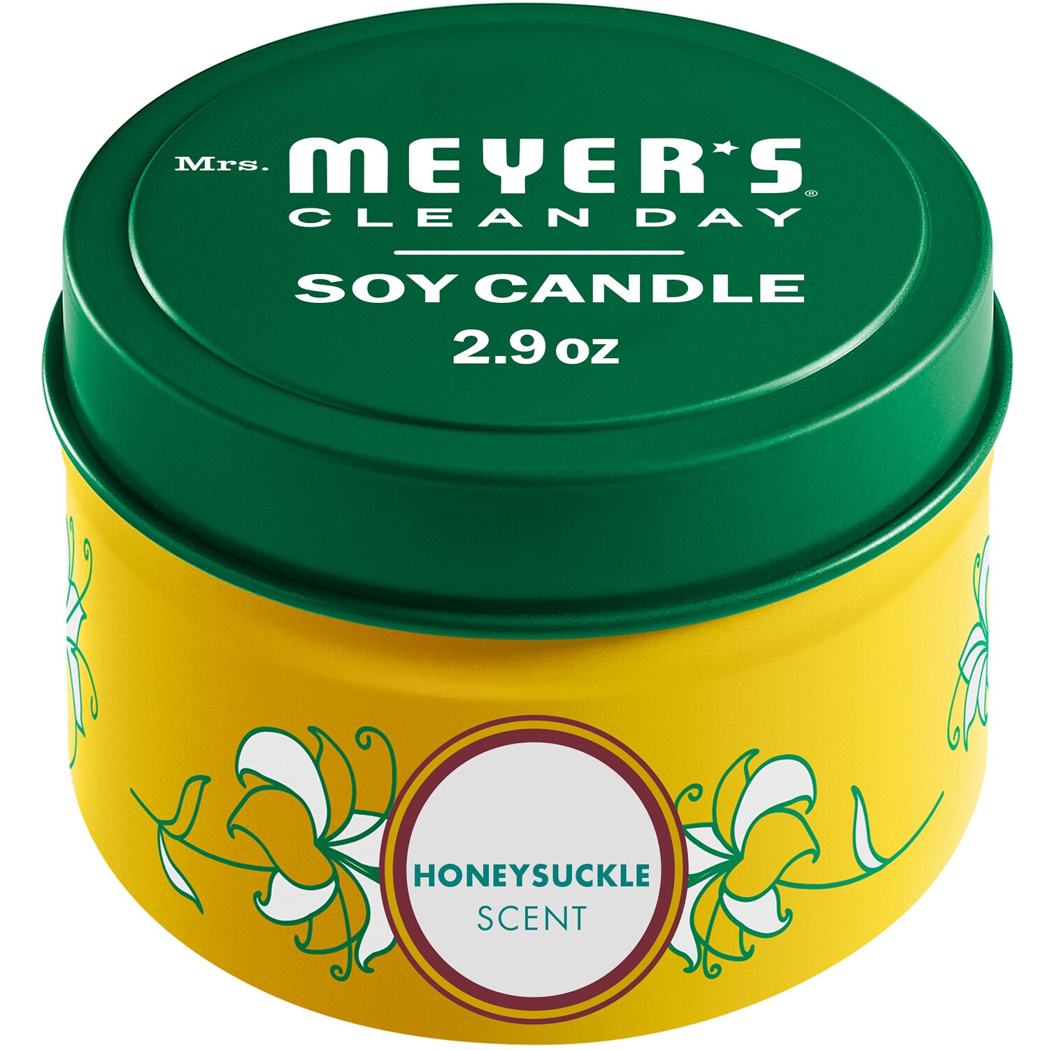Mrs. Meyer's Clean Day Soy Tin Candle, Honeysuckle