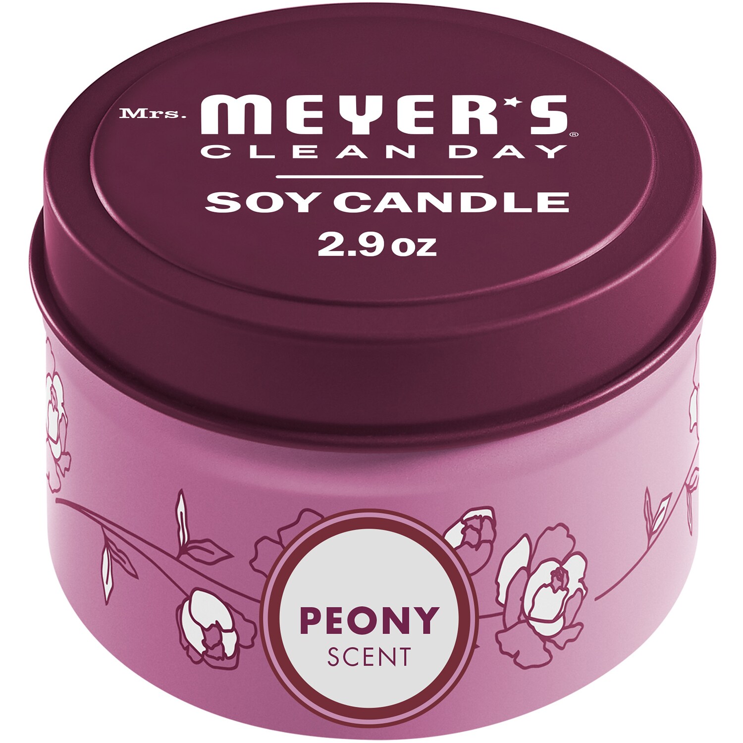 Mrs. Meyer's Clean Day Soy Tin Candle, Peony