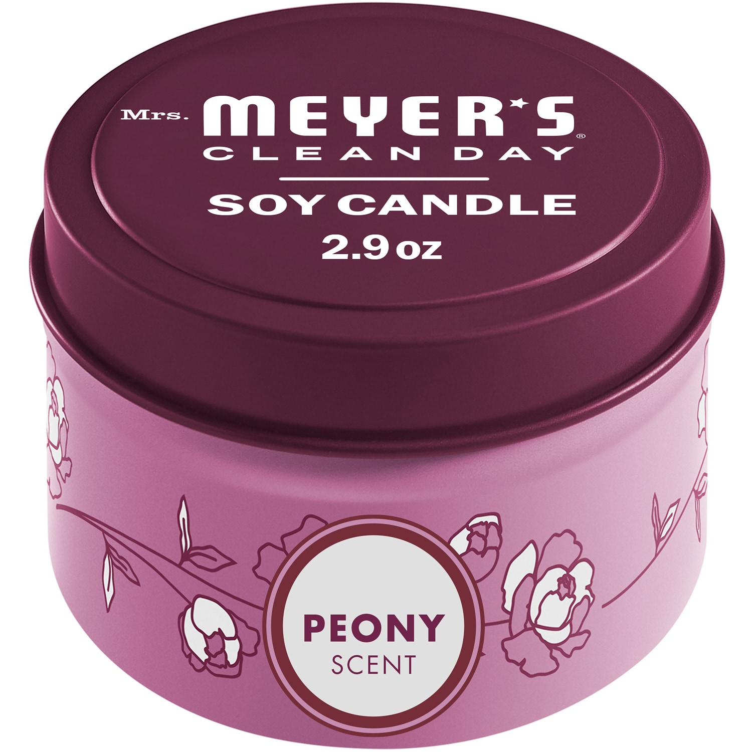 Mrs. Meyer's Clean Day Soy Tin Candle, Peony