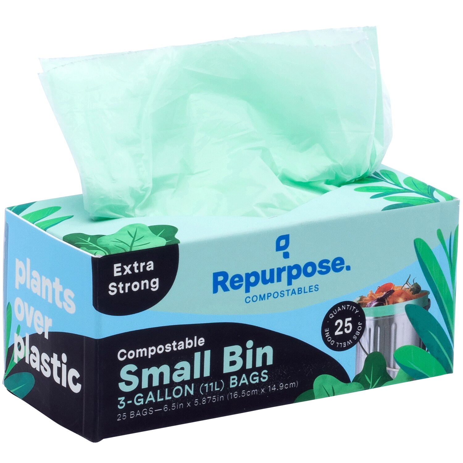 Repurpose Compostable Extra Strong Small Bin Bags, 3 Gallon