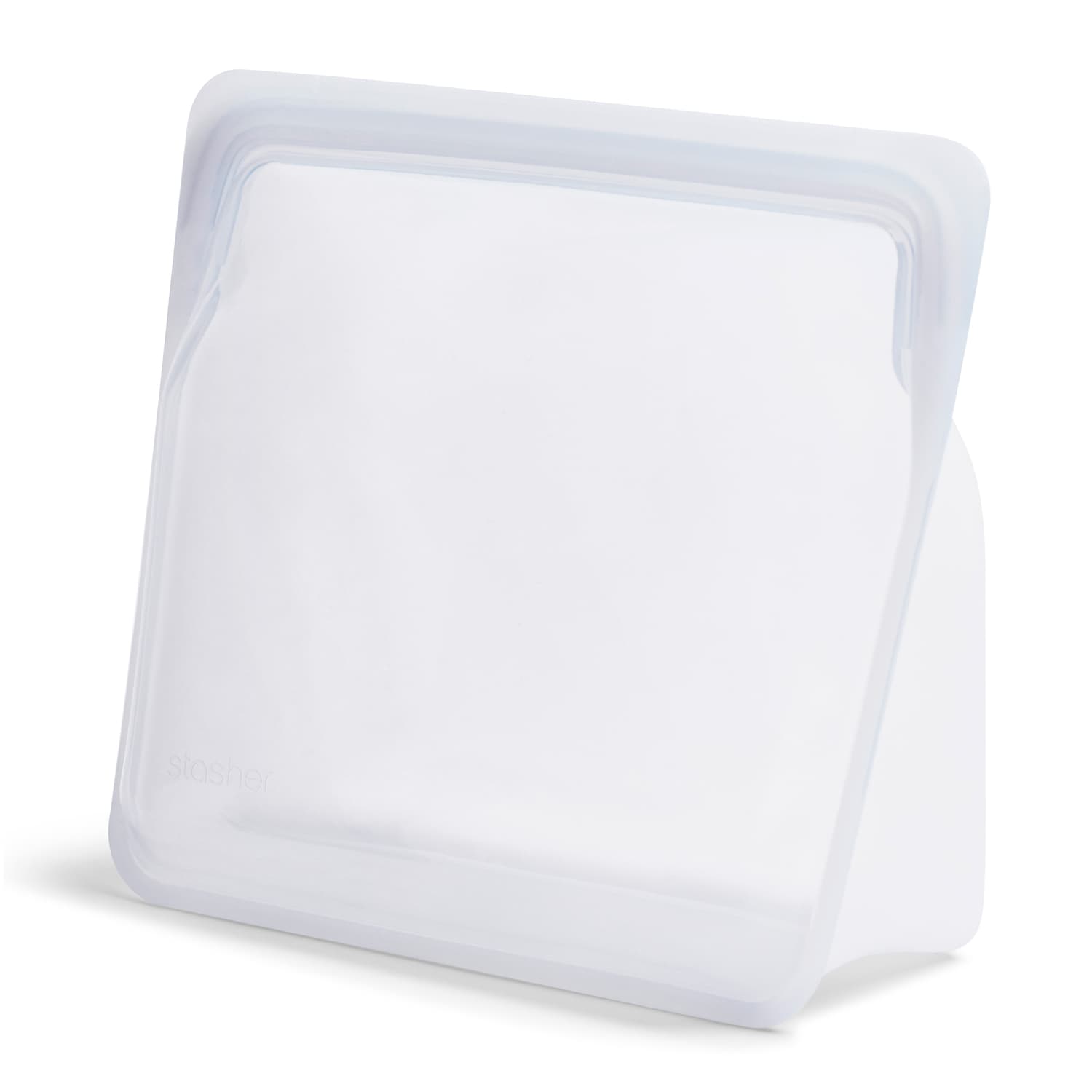 Stasher Reusable Silicone Stand-Up Bag, Large, Clear