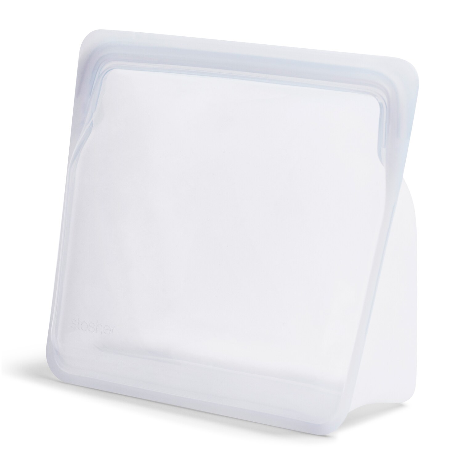 Stasher Reusable Silicone Stand-Up Bag, Large, Clear