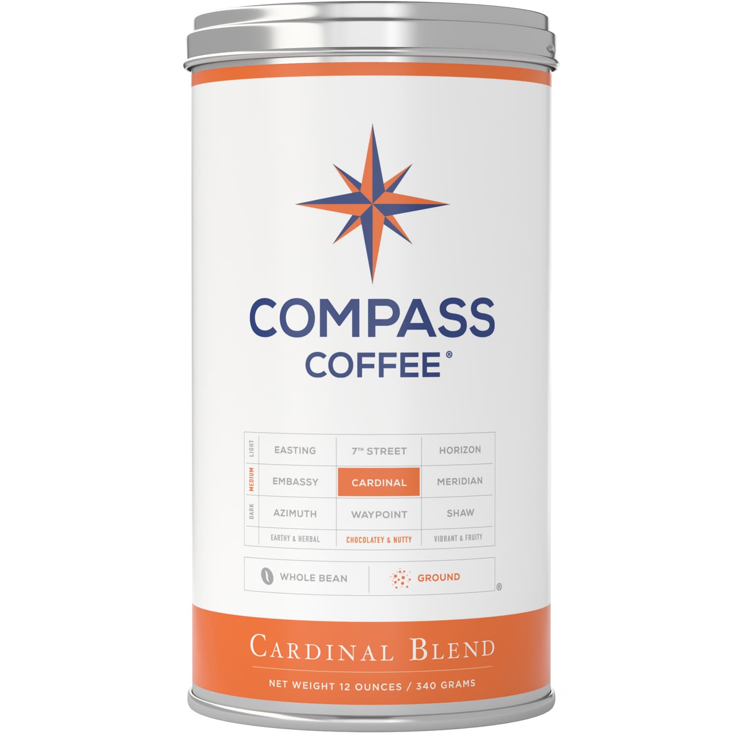 Compass Coffee Ground Coffee, Cardinal Blend