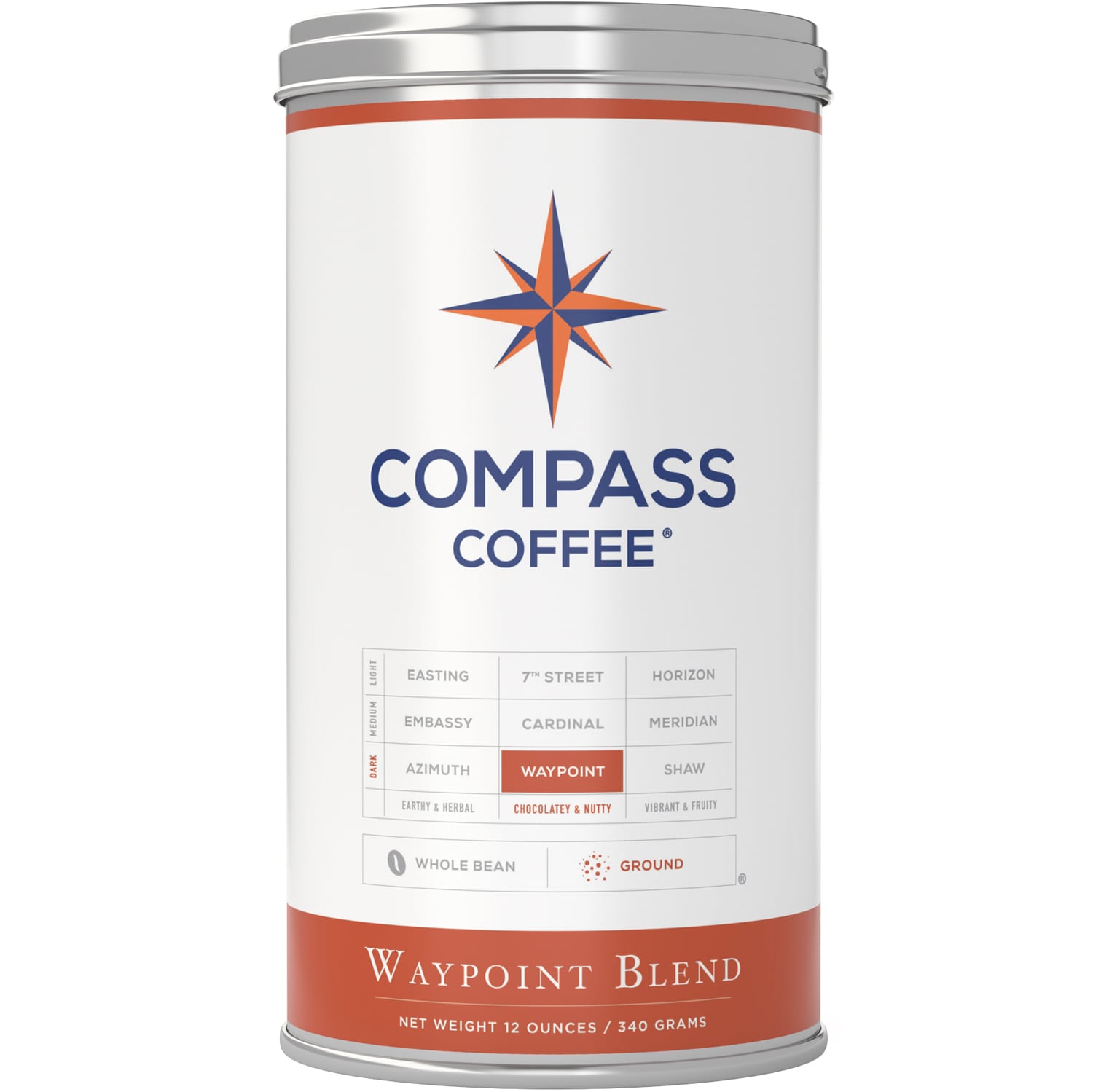 Compass Coffee Ground Coffee, Waypoint Blend