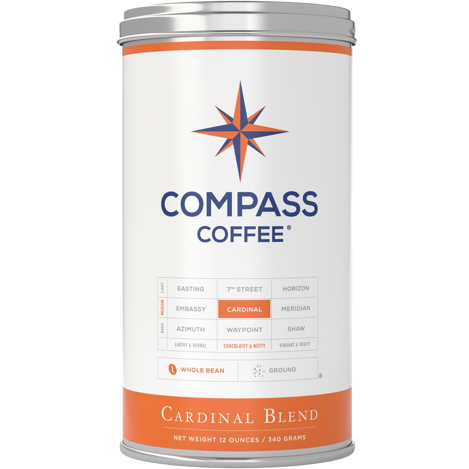 Compass Coffee Whole Bean Coffee, Cardinal Blend