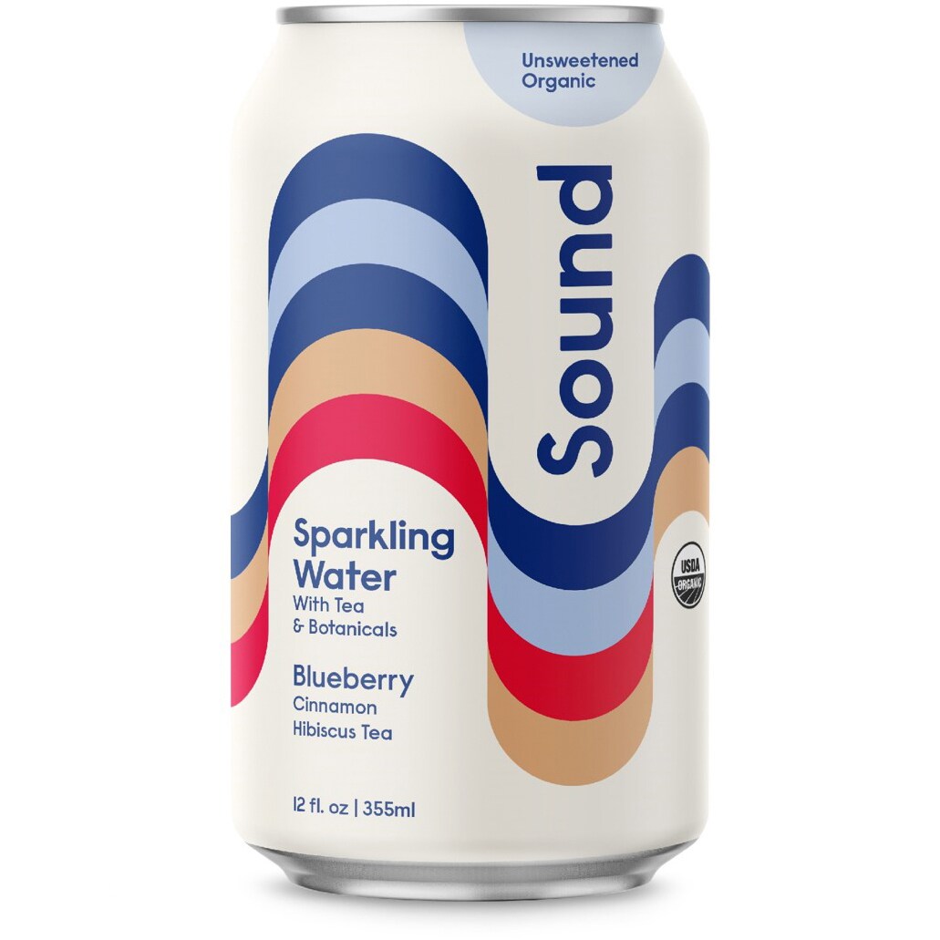 Sound Sparkling Water, Blueberry with Cinnamon & Hibiscus Tea, Can