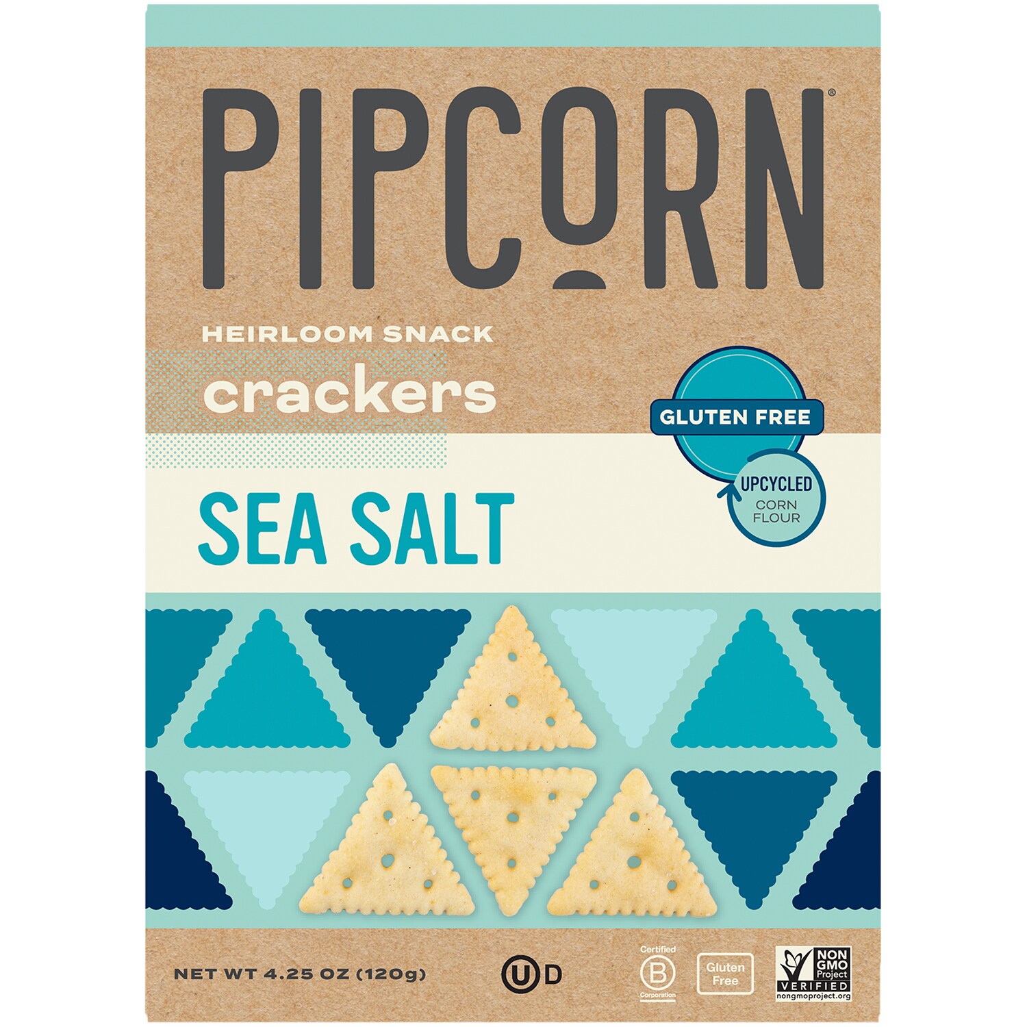 Pipcorn Heirloom Snack Crackers, Sea Salt