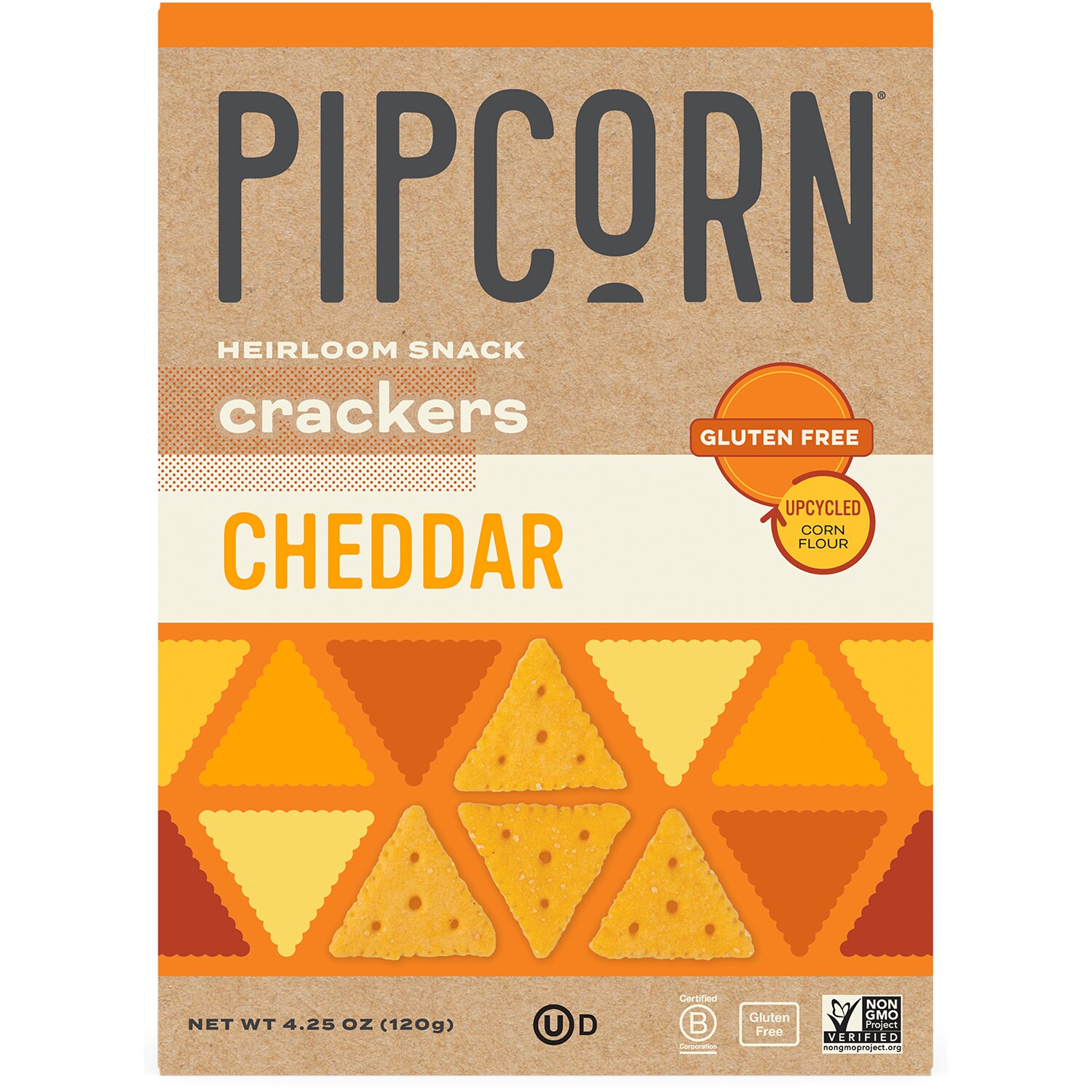 Pipcorn Heirloom Snack Crackers, Cheddar