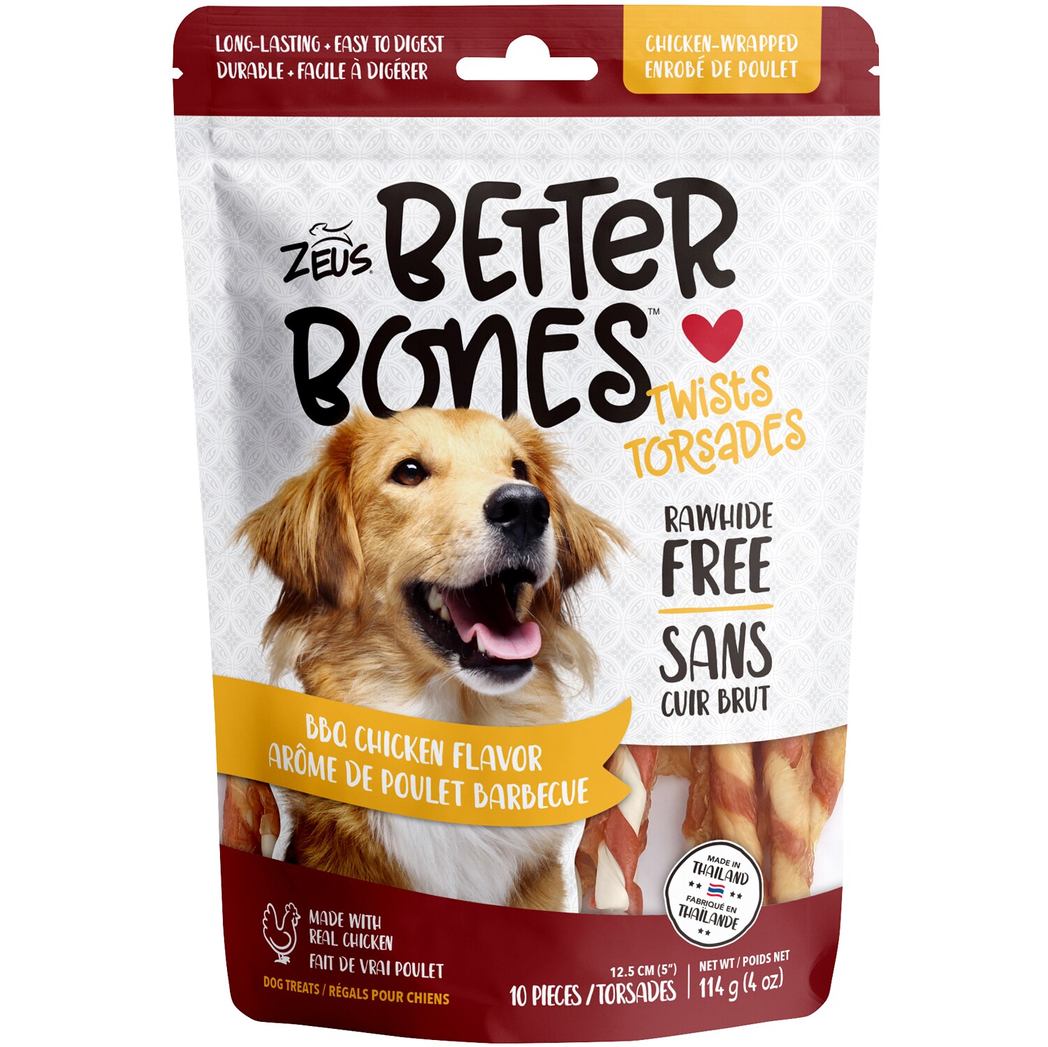Zeus Better Bones Dog Twists, BBQ Chicken Flavor