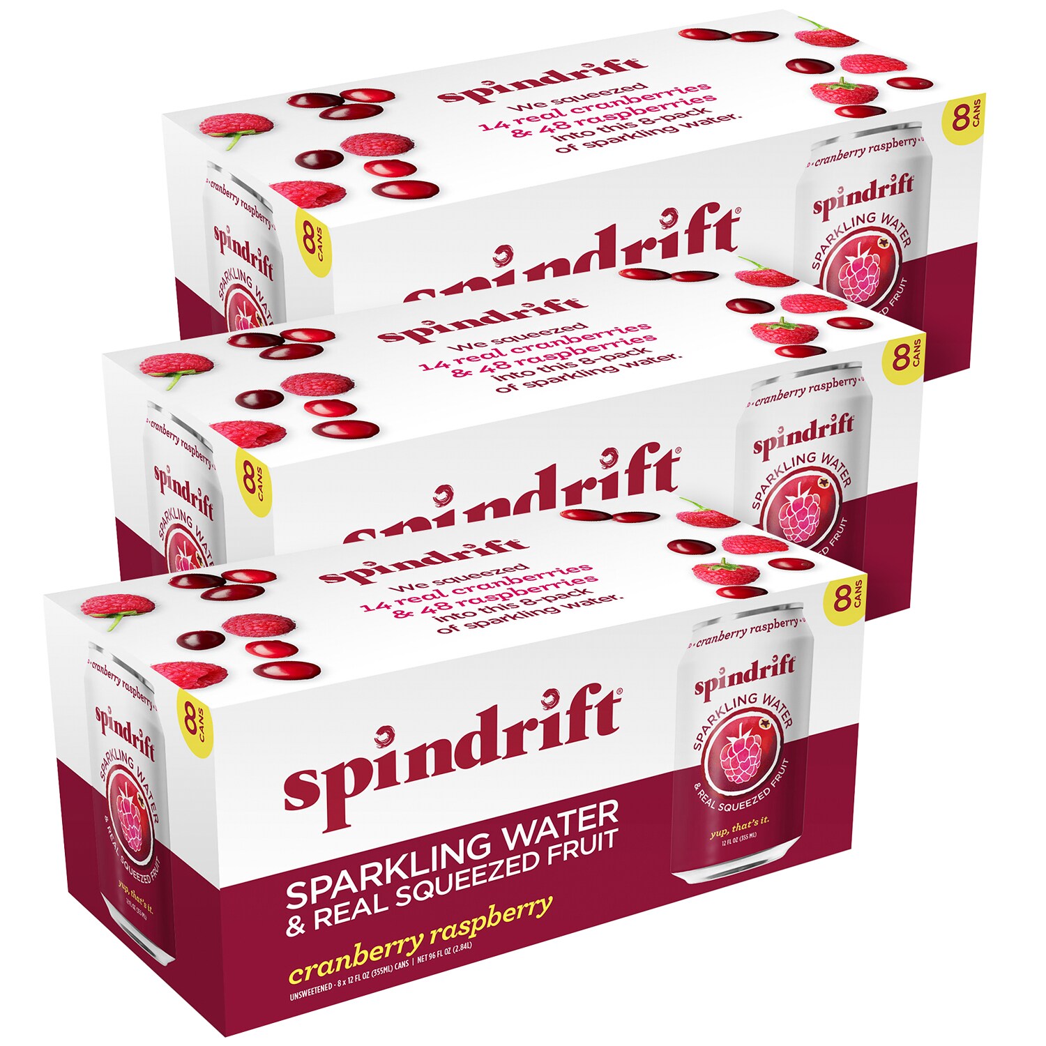 Spindrift Sparkling Water, Cranberry Raspberry, Cans