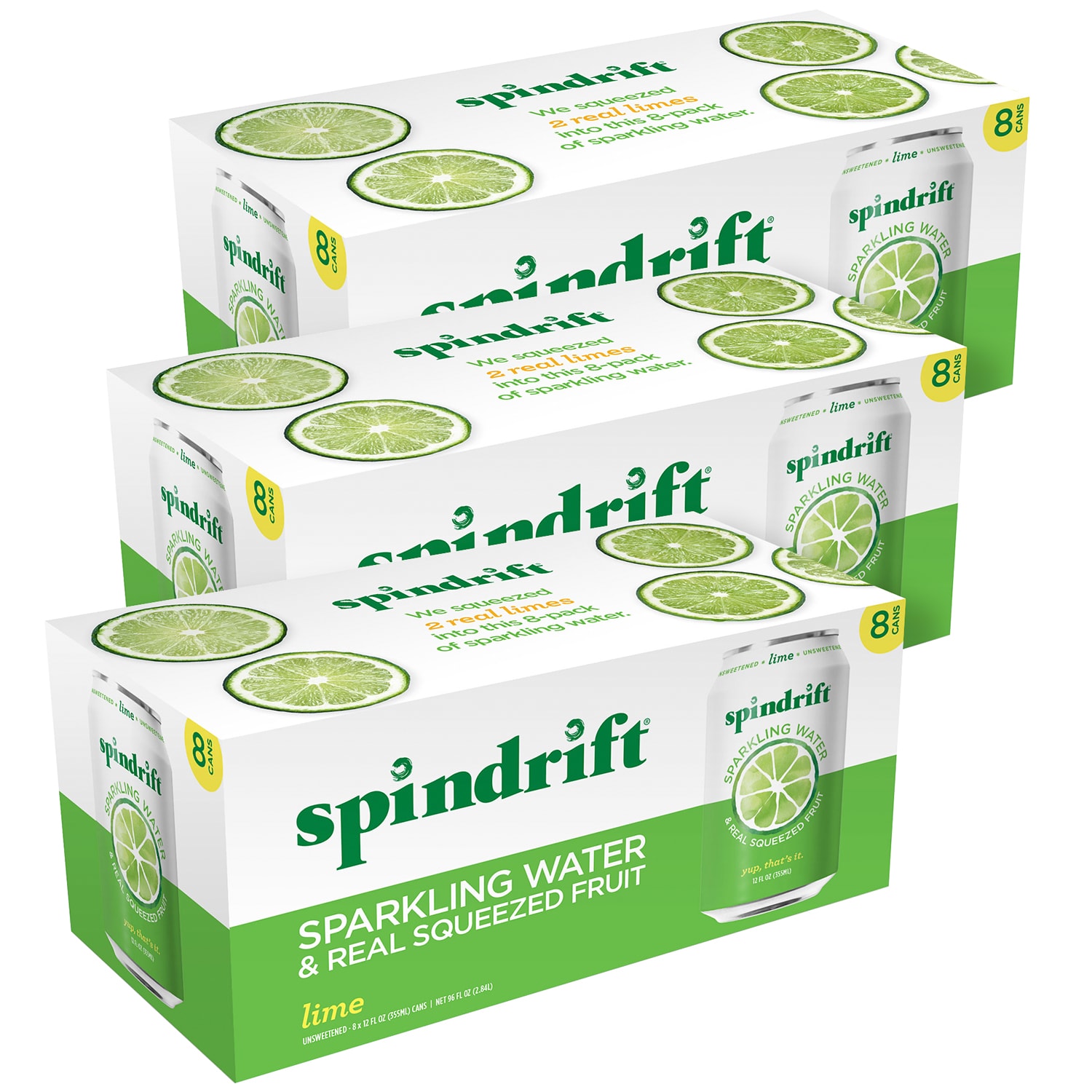 Spindrift Sparkling Water, Lime, Cans