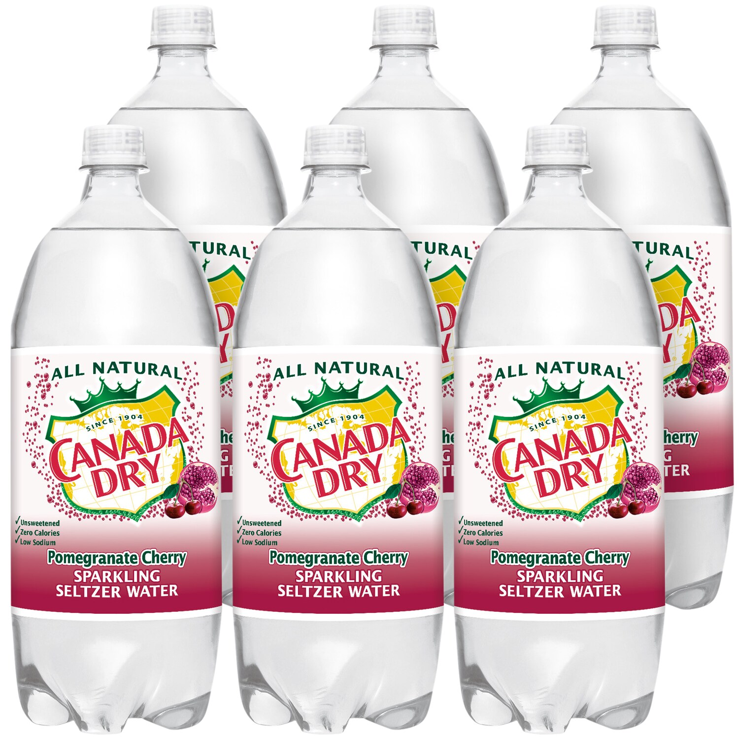 Canada Dry Sparkling Seltzer Water, Pomegranate Cherry, Plastic Bottles