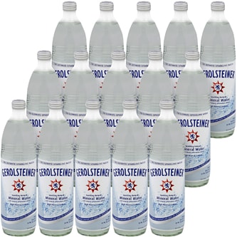 Gerolsteiner Sparkling Natural Mineral Water, Glass Bottles