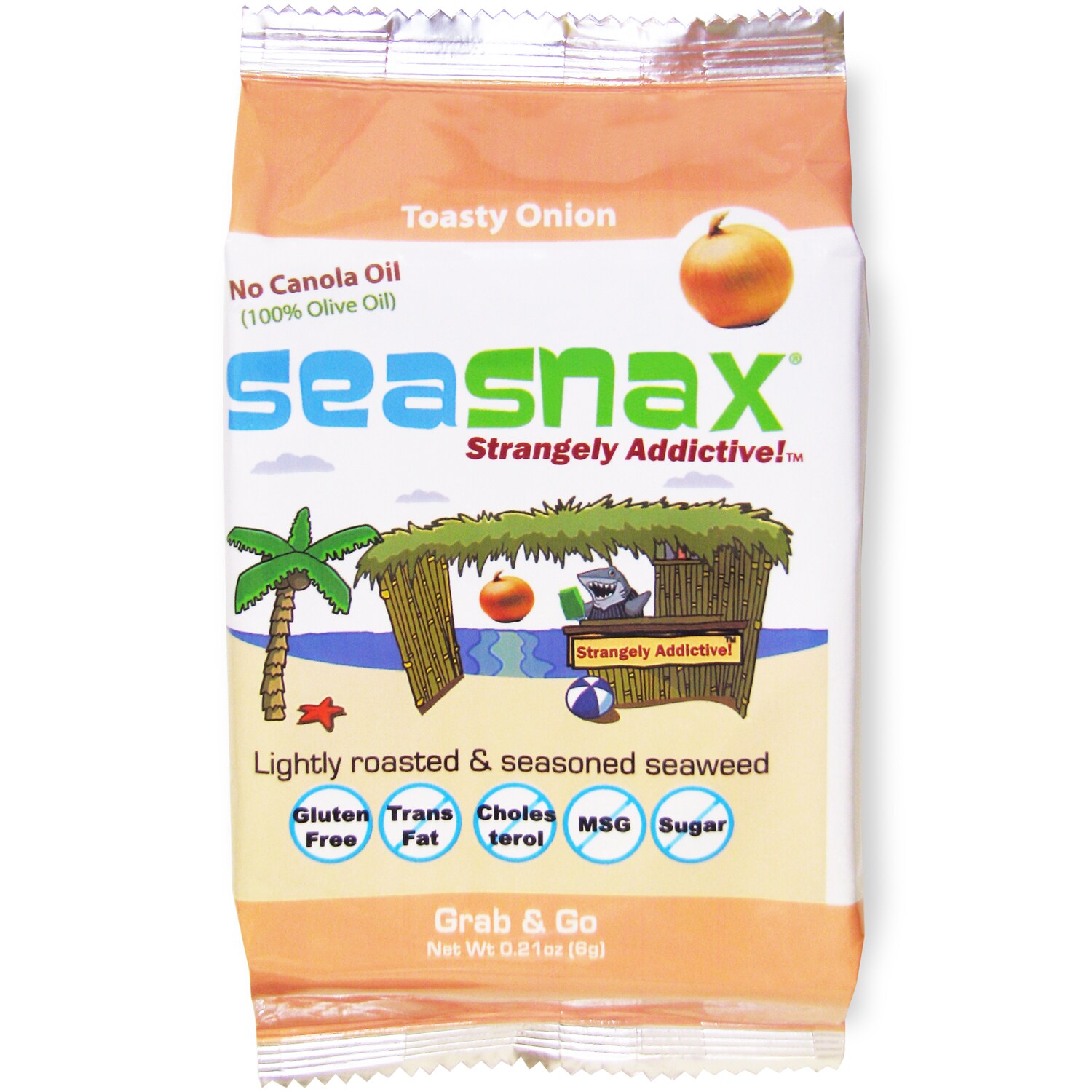 SeaSnax Lightly Roasted and Seasoned Seaweed Snack, Toasty Onion