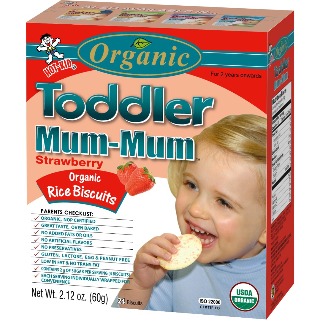 Toddler Mum-Mum Organic Rice Biscuits, Strawberry