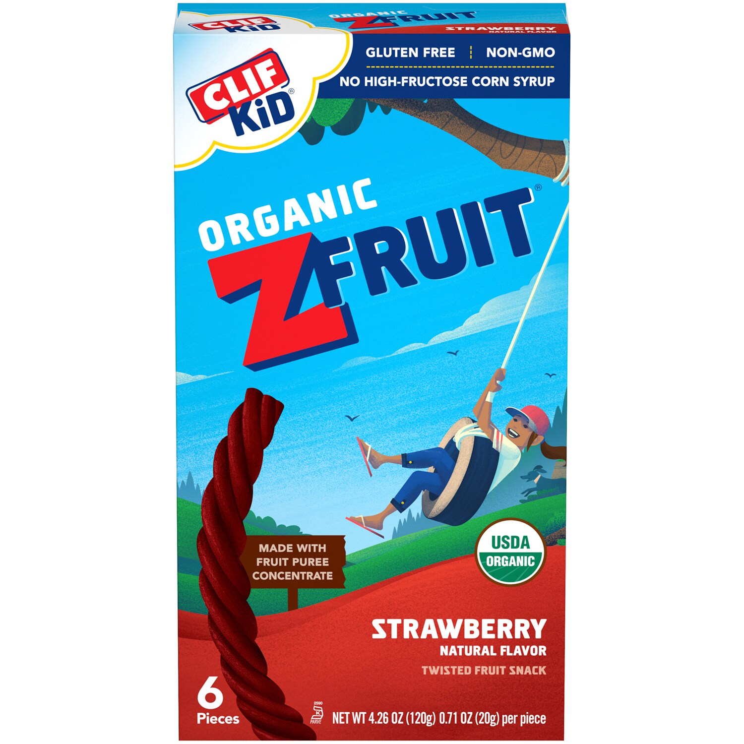 Clif Kid Organic ZFruit Ropes, Strawberry