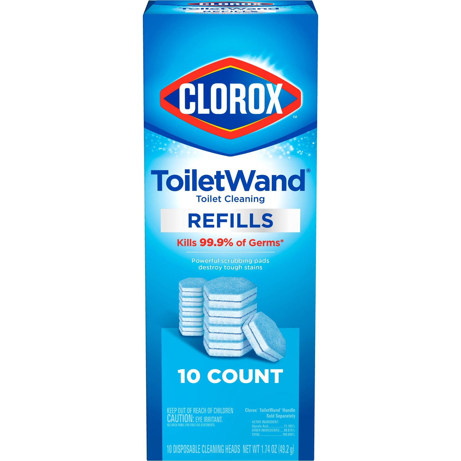 Clorox ToiletWand Toilet Cleaning Disinfecting Scrubbing Pads, Refills