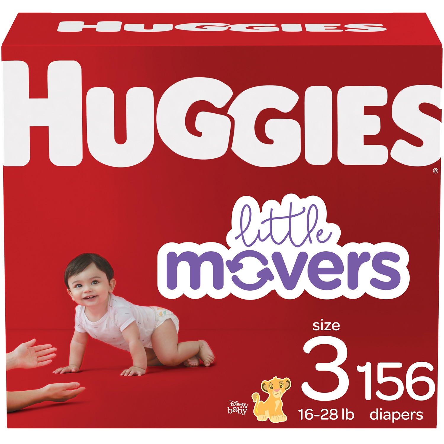 Huggies Little Movers Diapers, Economy Plus, Size 3, 16-28lb